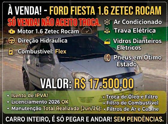 FORD FIESTA 1.6 MPI HATCH 8V FLEX 4P MANUAL FORD FIESTA 1.6 MPI HATCH 8V FLEX 4P MANUAL